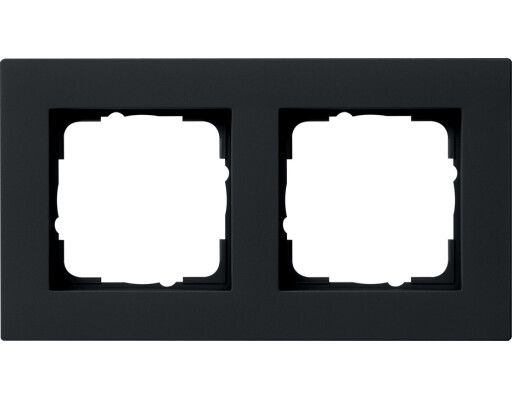GIRA Abdeckrahmen 2-fach flach Gira E2 Schwarz m