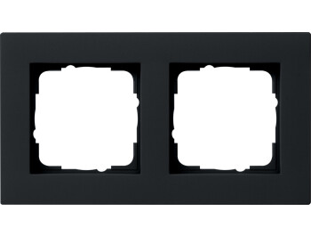 GIRA Abdeckrahmen 2-fach flach Gira E2 Schwarz m