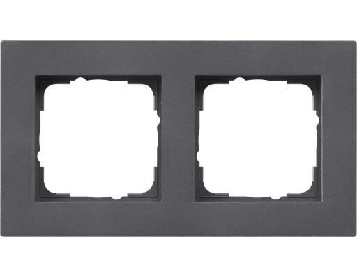 GIRA Abdeckrahmen 2-fach flach Gira E2 Anthrazit
