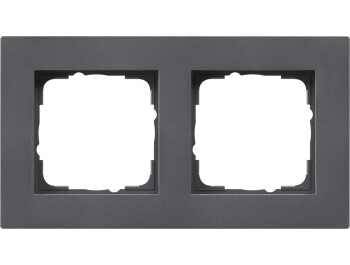 GIRA Abdeckrahmen 2-fach flach Gira E2 Anthrazit