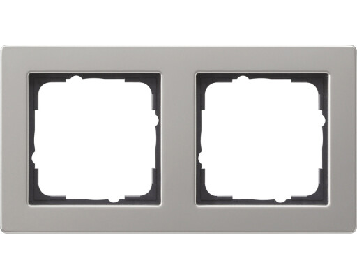 GIRA Abdeckrahmen 2-fach Gira E2 Edelstahl