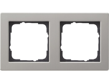 GIRA Abdeckrahmen 2-fach Gira E2 Edelstahl