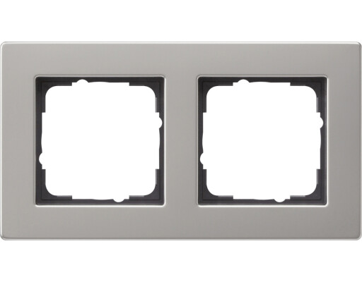 GIRA Abdeckrahmen 2-fach flach Gira E2 Edelstahl