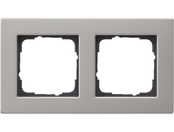 GIRA Abdeckrahmen 2-fach flach Gira E2 Edelstahl