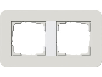 GIRA Abdeckrahmen 2-fach Gira E3 Hellgrau/Reinweiß