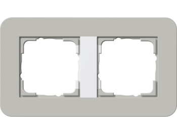 GIRA Abdeckrahmen 2-fach Gira E3 Grau/Reinweiß