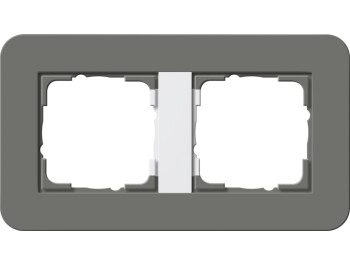 GIRA Abdeckrahmen 2-fach Gira E3 Dklgrau/Reinweiß