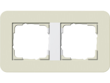 GIRA Abdeckrahmen 2-fach Gira E3 Sand/Reinweiß