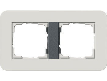 GIRA Abdeckrahmen 2-fach Gira E3 Hellgrau/Anthrazit