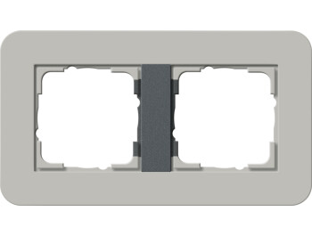 GIRA Abdeckrahmen 2-fach Gira E3 Grau/Anthrazit