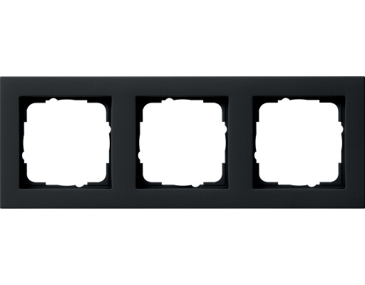 GIRA Abdeckrahmen 3-fach Gira E2 Schwarz m