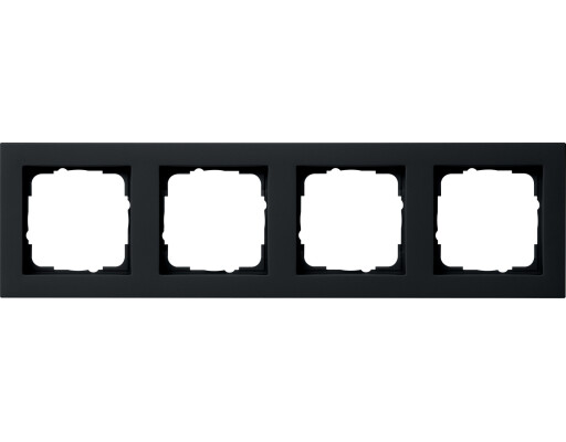 GIRA Abdeckrahmen 4-fach Gira E2 Schwarz m