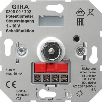 GIRA Potentiometer Steuer 1 - 10 V Schaltfkt Einsatz
