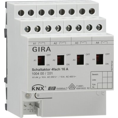GIRA Schaltaktor 4-fach 16 A Hand KNX REG