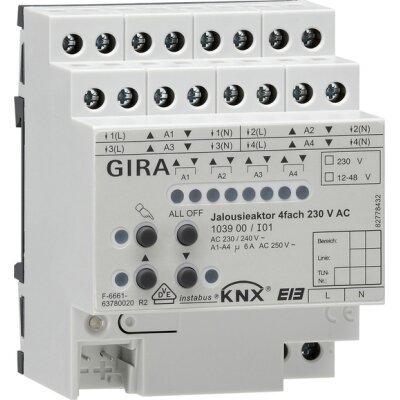 GIRA Jalousieaktor 4-fach AC 230 V Hand KNX REG