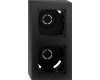 GIRA AP-Gehäuse 2-fach + Rahmen Gira E2 Schwarz m