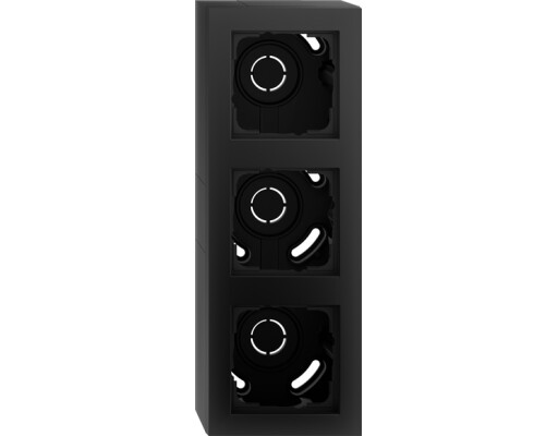 GIRA AP-Gehäuse 3-fach + Rahmen Gira E2 Schwarz m
