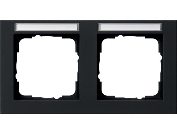 GIRA Abdeckrahmen 2-fach waagerecht BSF Gira E2 Schwarz m