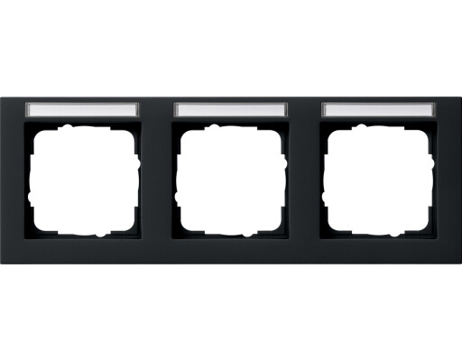 GIRA Abdeckrahmen 3-fach waagerecht BSF Gira E2 Schwarz m