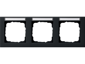 GIRA Abdeckrahmen 3-fach waagerecht BSF Gira E2 Schwarz m