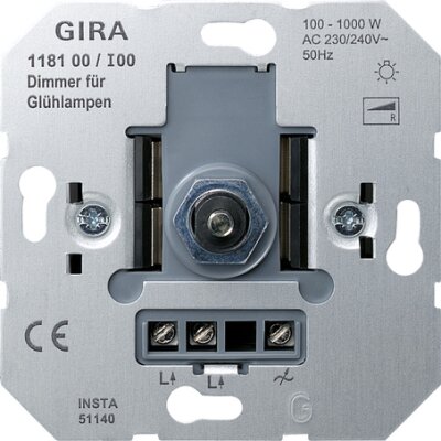 GIRA Glühlampendimmeins. 100 - 1000 W DruckWe Einsatz