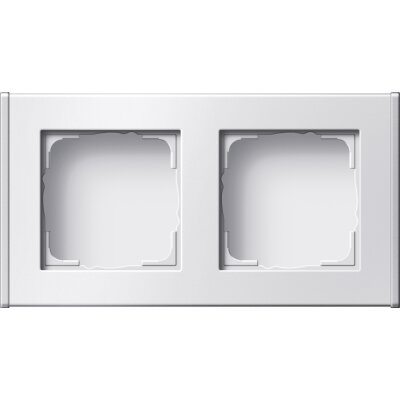 GIRA Profil 2-fach senkrecht + waagerecht Profil 55 Aluminium Reinweiß(lackiert)