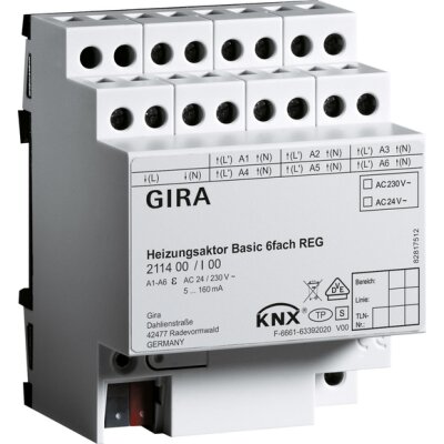 GIRA Heizungsaktor Basic 6-fach KNX REG