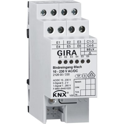 GIRA Binäreing. 6-fach 10 - 230 V AC/DC KNX REG