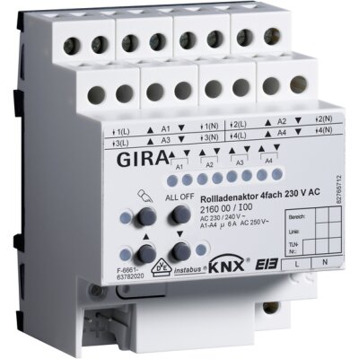 GIRA Rollladenaktor 4-fach AC 230 V Hand KNX REG