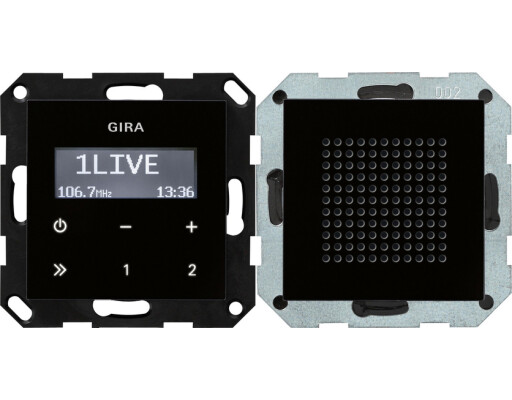 GIRA UP-Radio RDS Lautsprecher System 55 Schwarzglasoptik