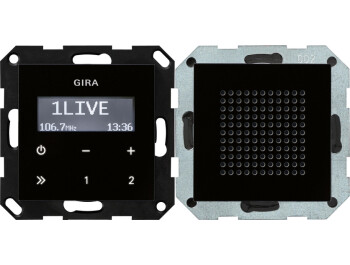 GIRA UP-Radio RDS Lautsprecher System 55 Schwarzglasoptik