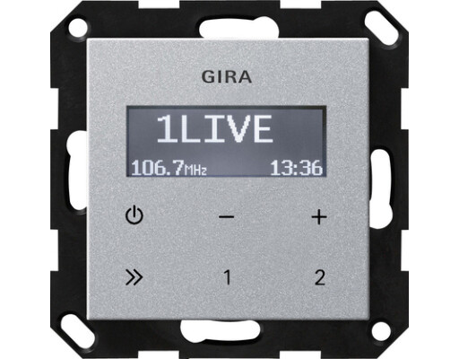 GIRA UP-Radio RDS ohne Lautsprecher System 55 F Alu