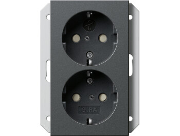 GIRA 2-fach-SCHUKO-Steckdose SP f. UP-Dose 1-fach System...