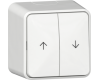 GIRA Wipp-Jalousieschalter Pfeile + Montageplatte AP Reinweiß
