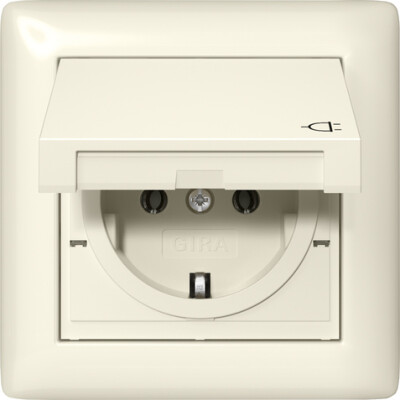 GIRA SCHUKO-Steckdose KD + Set IP44 + Rahmen 1-fach Gira Standard 55 Cremeweiß