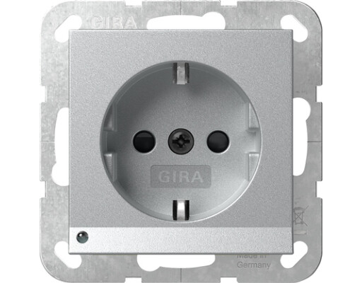 GIRA SCHUKO-Steckdose LED-Leuchte + SP System 55 F Alu