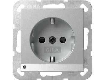 GIRA SCHUKO-Steckdose LED-Leuchte + SP System 55 F Alu