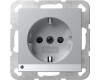 GIRA SCHUKO-Steckdose LED-Leuchte + SP System 55 F Alu