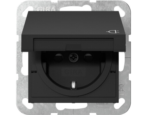 GIRA SCHUKO-Steckdose KD + SP System 55 Schwarz m