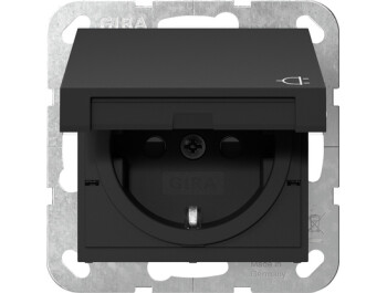 GIRA SCHUKO-Steckdose KD + SP System 55 Schwarz m