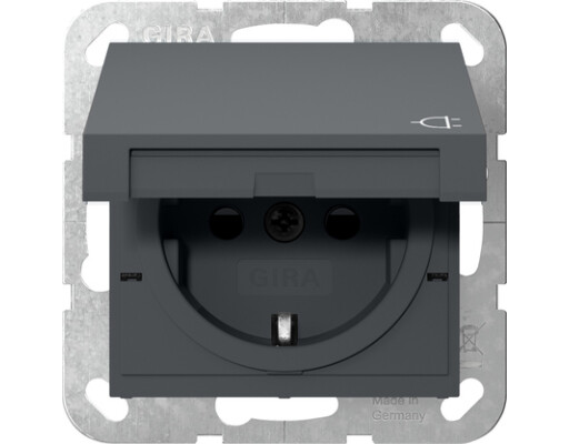 GIRA SCHUKO-Steckdose KD + SP System 55 Anthrazit