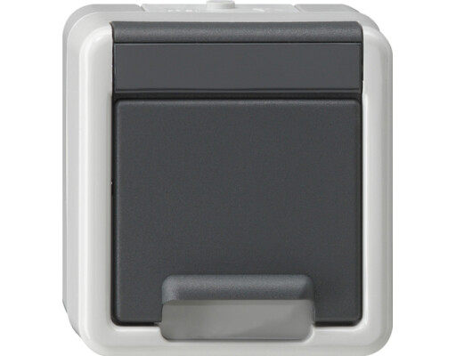 GIRA SCHUKO-Steckdose KD + SP WG AP Grau