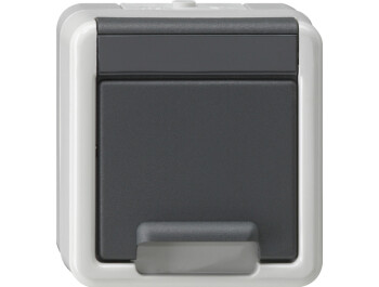 GIRA SCHUKO-Steckdose KD + SP WG AP Grau