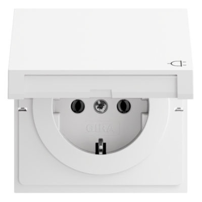 GIRA SCHUKO-Steckdose KD Flächenschalter Reinweiß