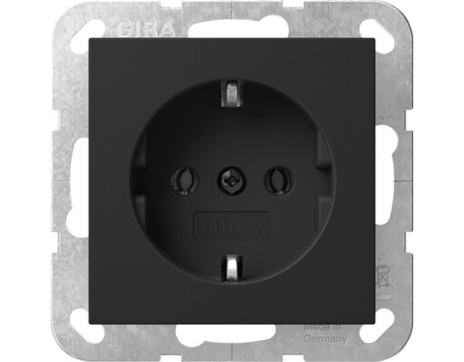 GIRA SCHUKO-Steckdose ohne Krallen System 55 Schwarz m