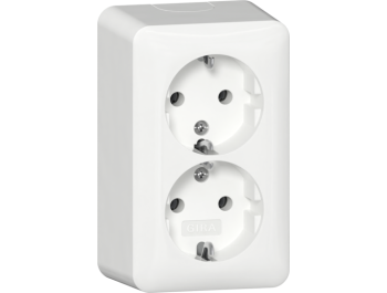 GIRA 2-fach-SCHUKO-Steckdose + Montageplatte AP...