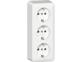 GIRA 3-fach-SCHUKO-Steckdose + Montageplatte AP...
