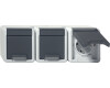 GIRA 3-fach-SCHUKO-Steckdose waagerecht KD WG AP Grau