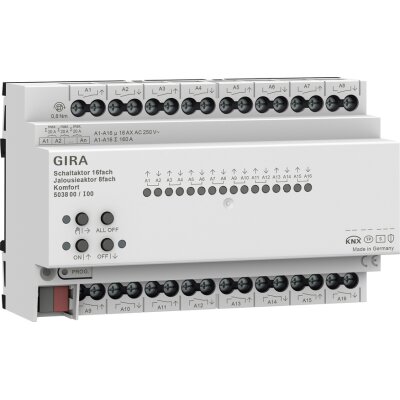 GIRA Schalt-/Jalousieaktor 16-fach/8-fach 16 A REG Kmf KNX Secure