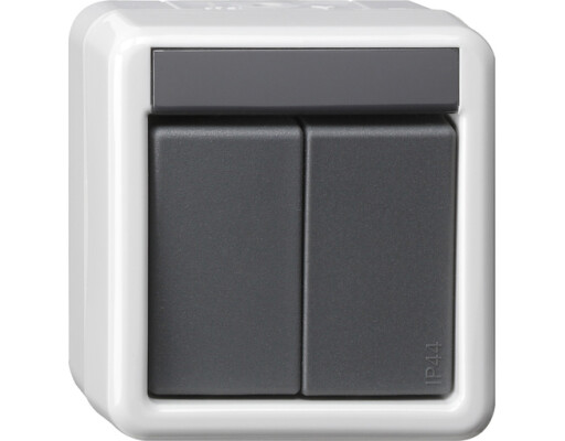 GIRA Taster-BA 2-fach 1-Punkt KNX WG AP Grau